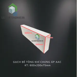 Gạch AAC 600x200x75mm