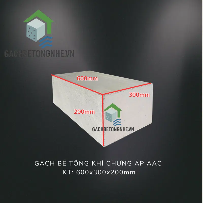 Gạch nhẹ AAC 600x200x200mm - Ảnh 2