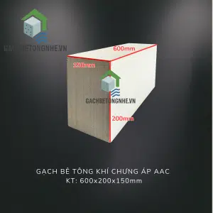Gạch AAC 600x200x150mm