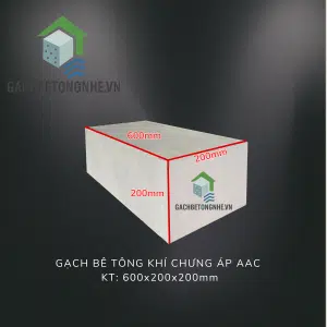 Gạch nhẹ AAC 600x200x200mm
