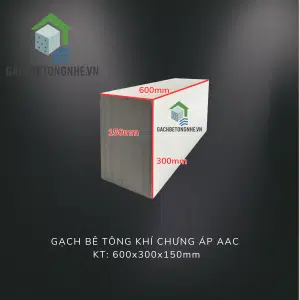 Alternative view of Gạch AAC 600x200x150mm