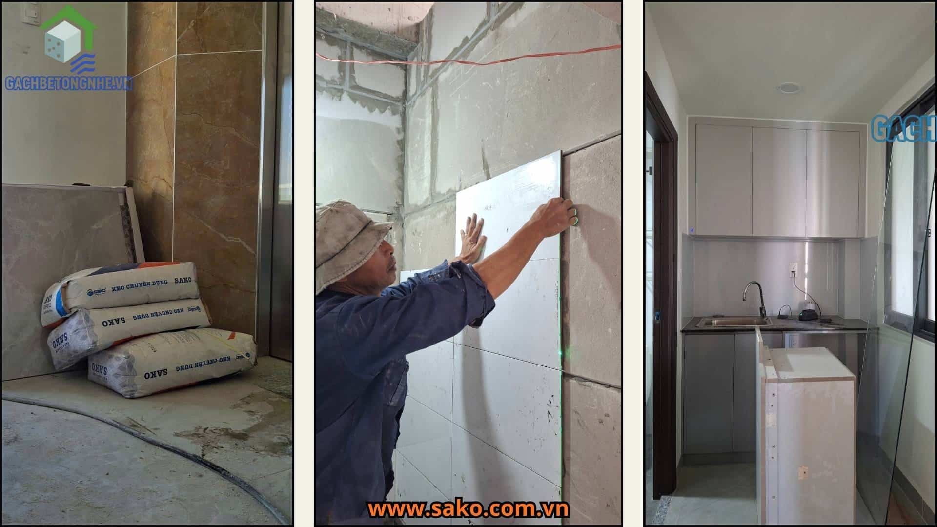 Gạch AAC 1200x600x100mm & keo S100 SAKO - Nhanh, tiết kiệm và chất lượng cao