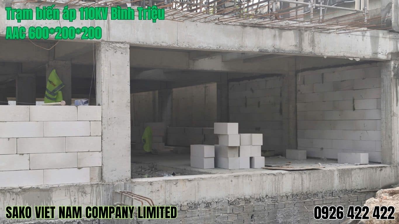 Gạch AAC xây trạm điện, trường học, bệnh viện, khách sạn,...giúp tối ưu thời gian thi công