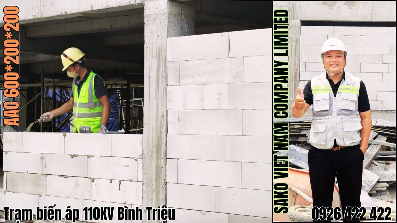 SAKO VIỆT NAM cung cấp và hỗ trợ thi công gạch AAC xây trạm điện, trường học