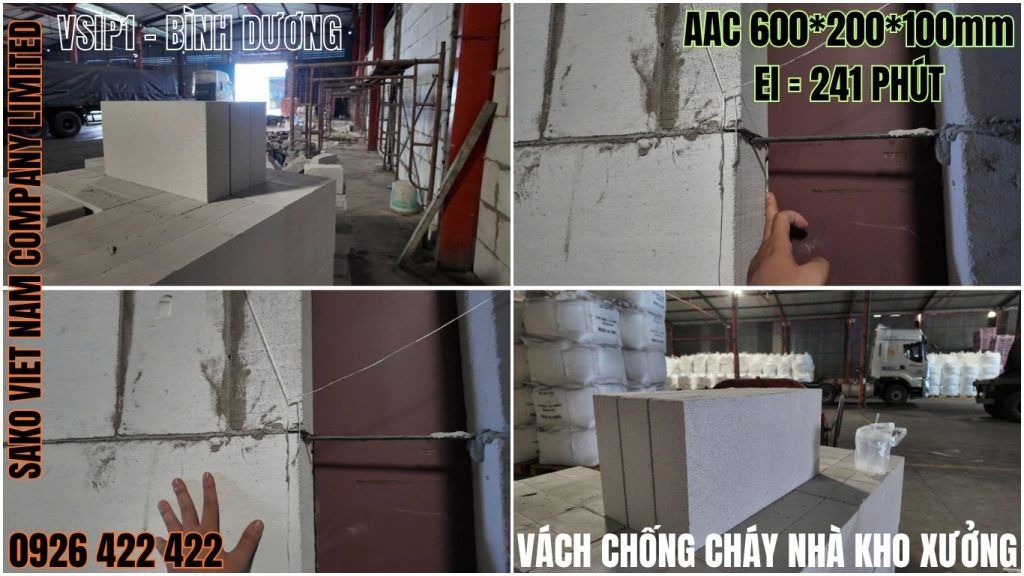 Gạch AAC chống cháy tại Bình Dương: Giải pháp tối ưu cho kho xưởng VSIP