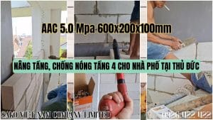 Gạch AAC 5.0 MPa cải tạo nhà phố tại Thủ Đức
