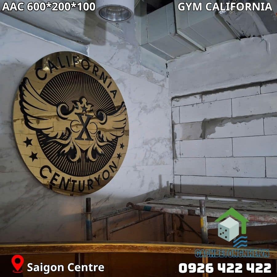 Gạch AAC cải tạo phòng Gym California Saigon Centre Quận 1: Giải pháp hiện đại & an toàn
