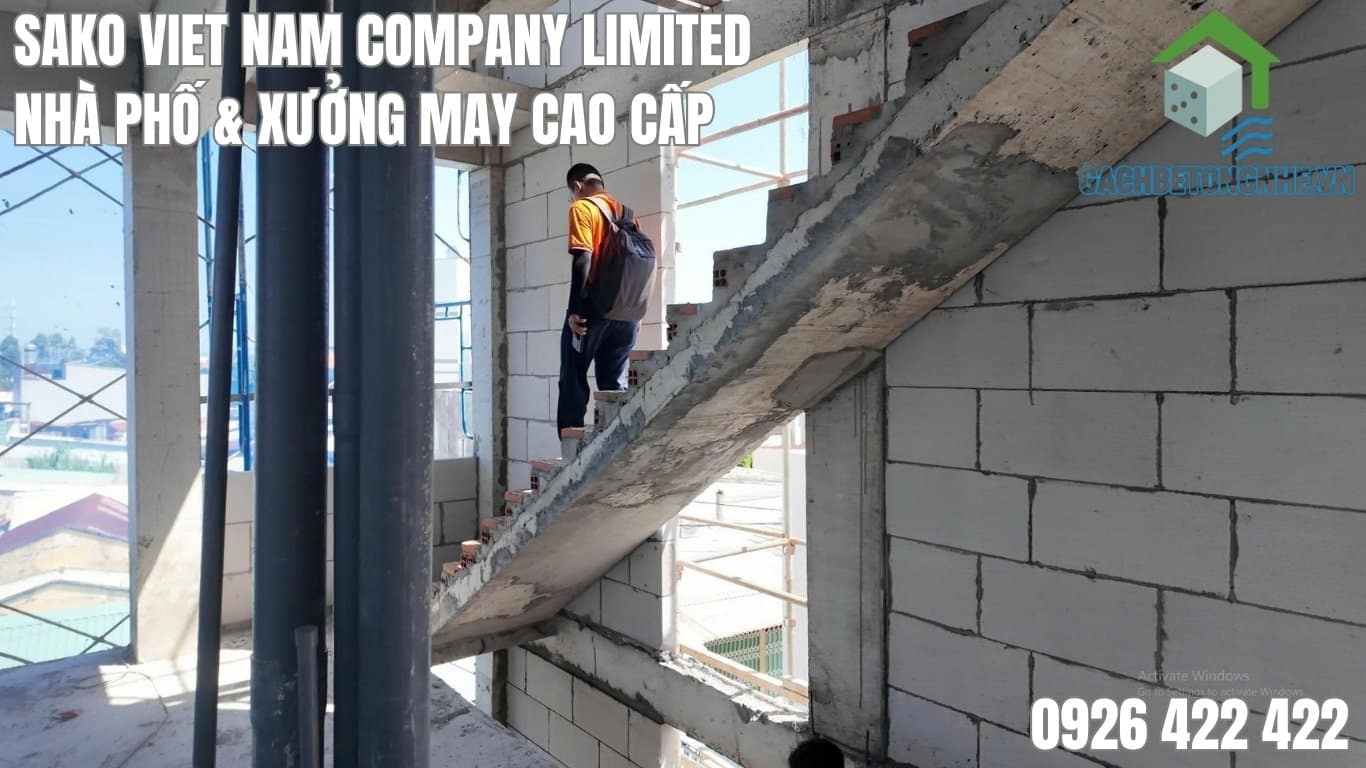 Bê tông khí xây nhà 5 tầng